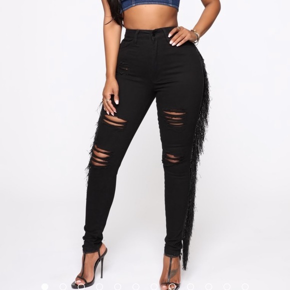 fashion nova fringe jeans